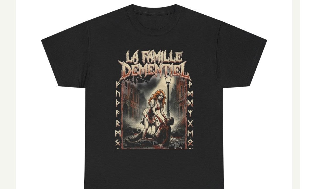 T-shirt Dark Fantasy-La Famille Démentiel :femme vampire qui se nourrit