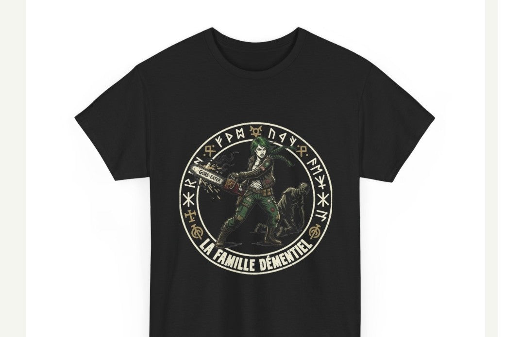 T-shirt Dark Fantasy-La Famille Démentiel:TUEUSE  de zombie