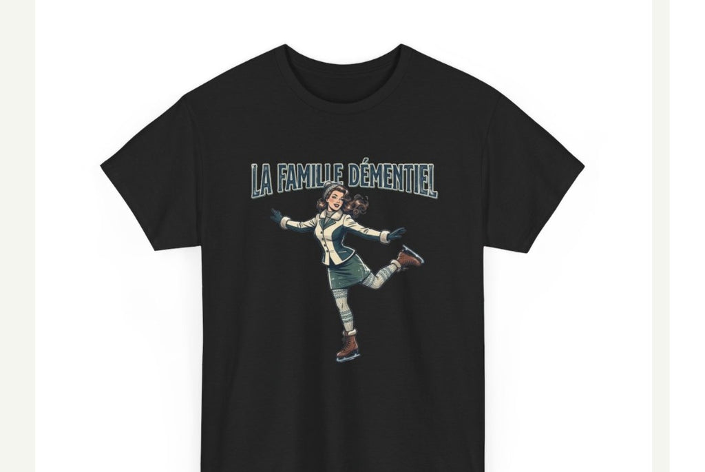 T-shirt Fantasy-La Famille Démentiel : patins  a glace