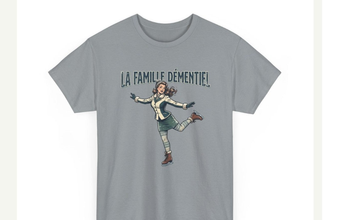 T-shirt Fantasy-La Famille Démentiel : patins  a glace